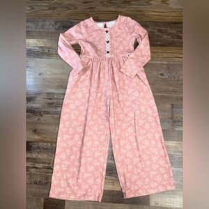 Swoon Baby Girls Pink Floral Wide Leg Jumpsuit Romper Size 8 Boutique Outfit